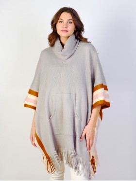 Super Soft Turtle Neck Poncho W/ Pockets and Sleeves